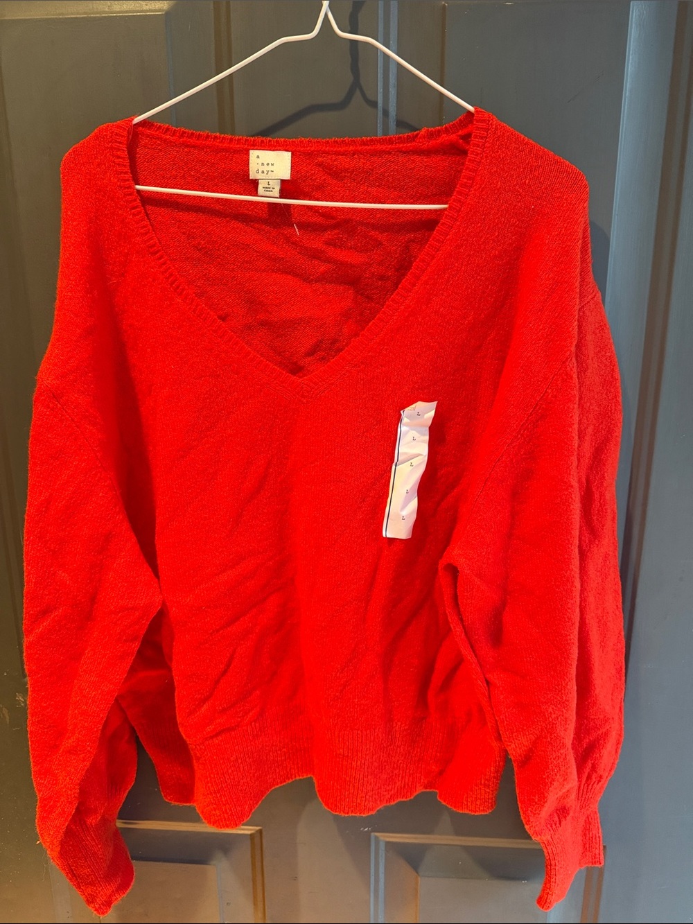 a new day Bright Red V-Neck Sweater - Women's